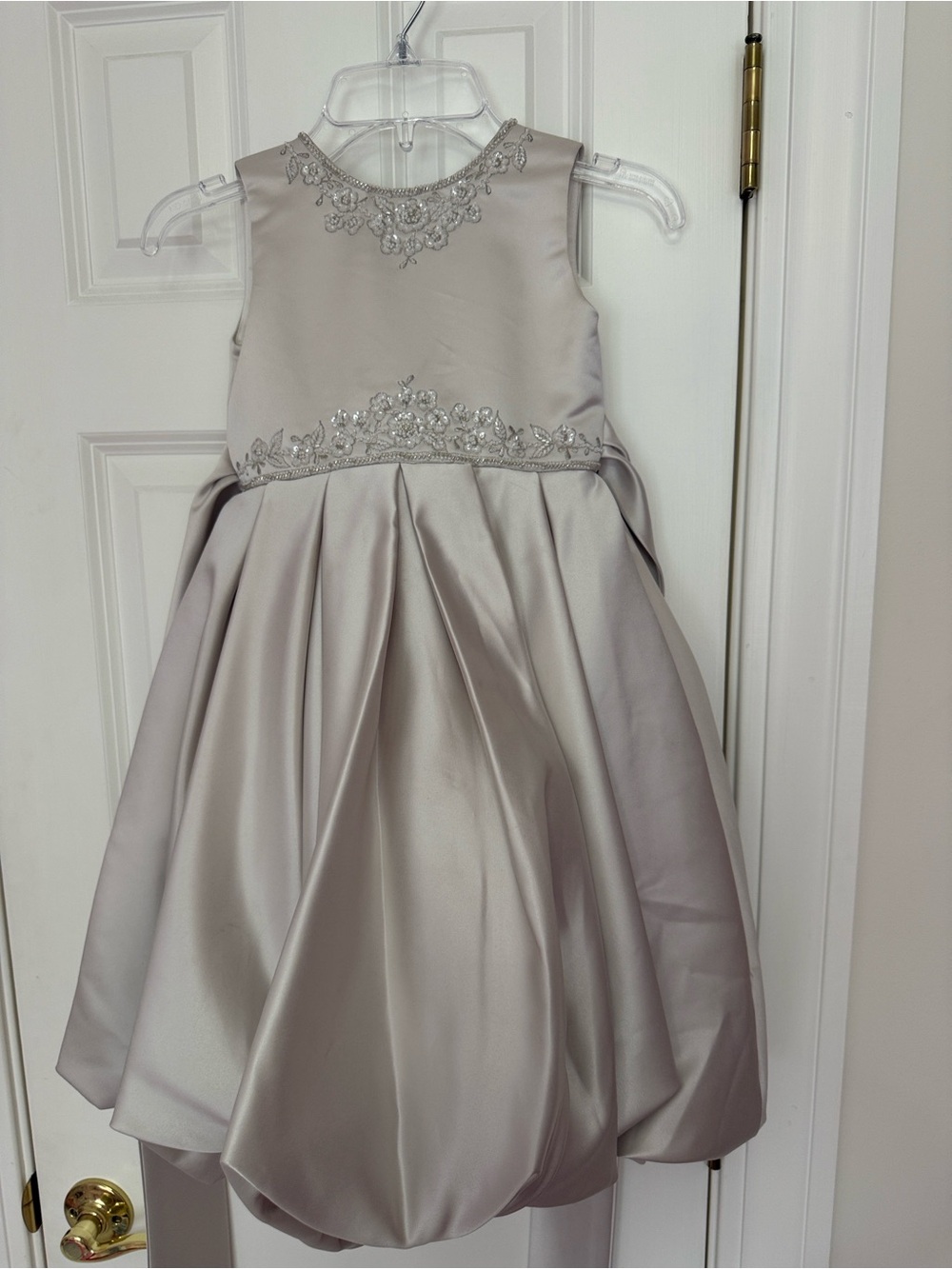 Girls' Champagne Bubble Dress with Embellished Bodice